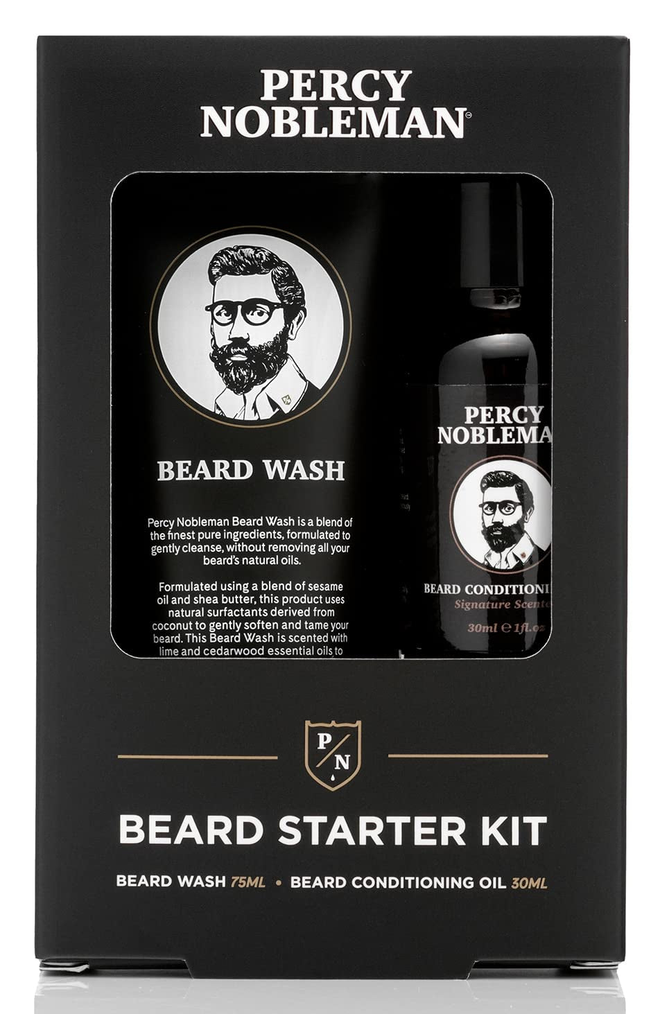 Beard Starter Kit, a Beard Grooming Kit Containing Beard Oil and Wash, 30Ml / 75Ml