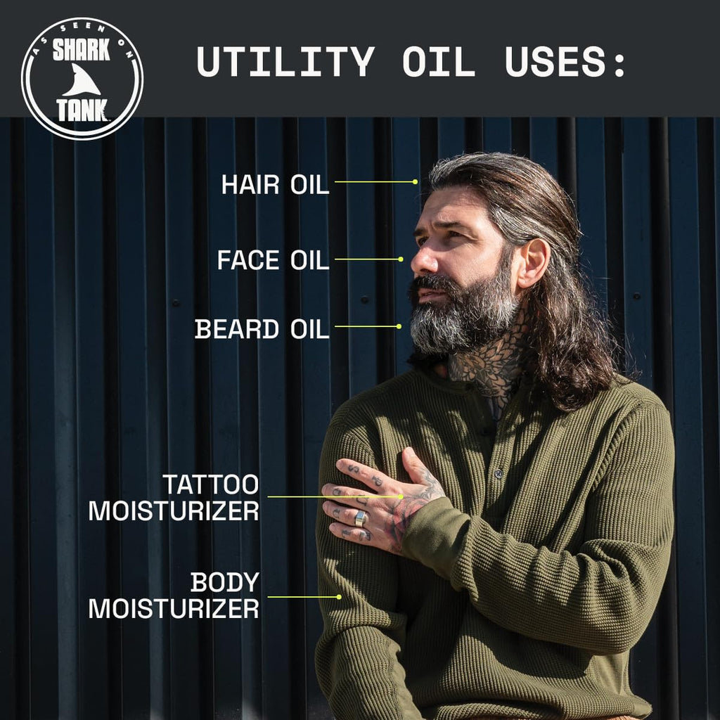 Men'S Beard Oil & Face Moisturizer with Jojoba Oil - Softens Stubble, Soothes Dry Skin - Sandalwood & Cedar Scented Beard Oil for Men - 2 Fl Oz