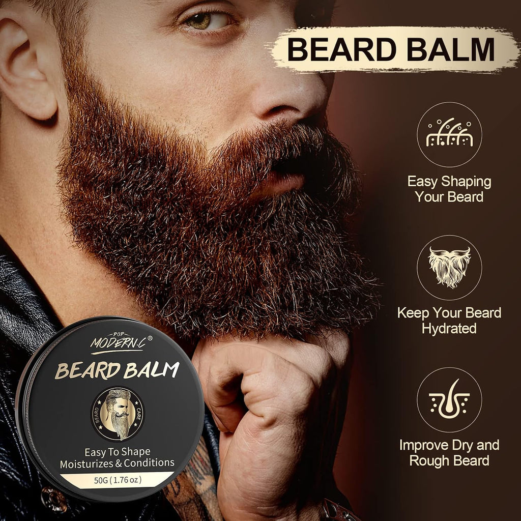 6PCS Beard Growth Kit Beard Grooming Kit for Men Beard Care Kit for Men