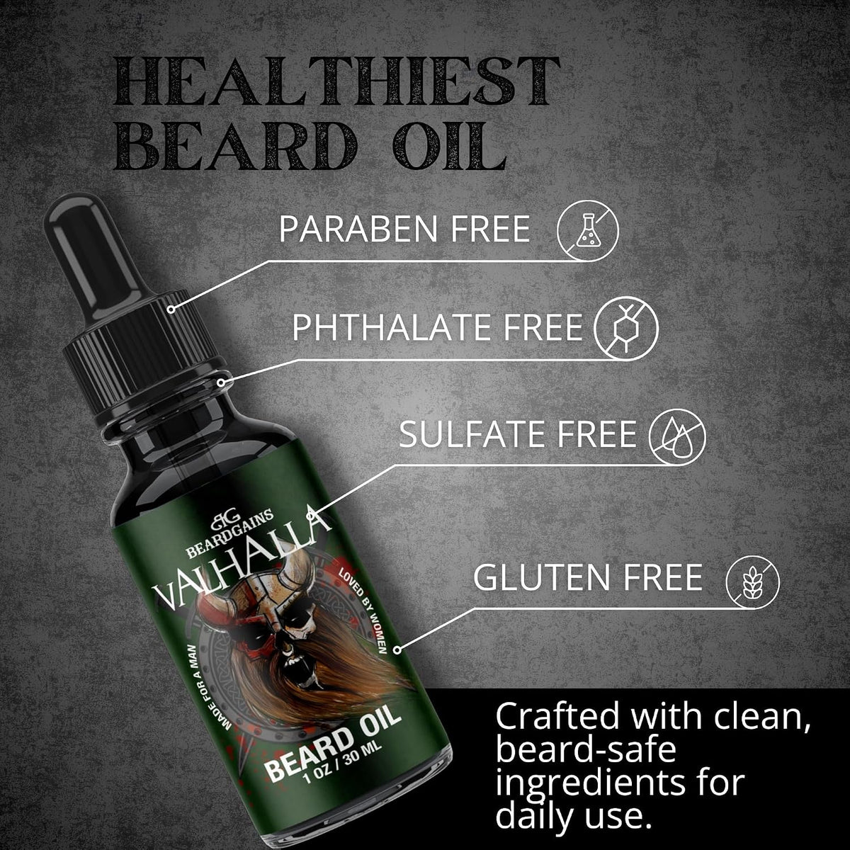 Beard Oil for Men - Organic Beard Growth Oil, Moisturizer & Conditioner, Softens & Strengthens Facial Hair, Reduces Itch, Promotes Healthy Beard (1Oz, Pristine)