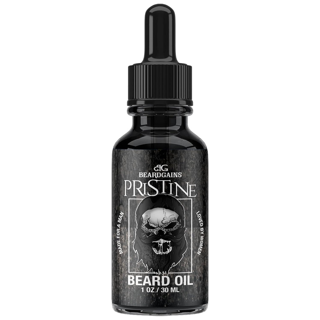 Beard Oil for Men - Organic Beard Growth Oil, Moisturizer & Conditioner, Softens & Strengthens Facial Hair, Reduces Itch, Promotes Healthy Beard (1Oz, Pristine)
