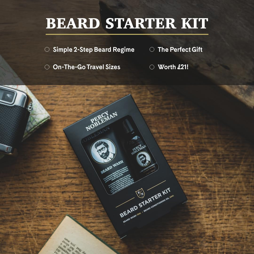 Beard Starter Kit, a Beard Grooming Kit Containing Beard Oil and Wash, 30Ml / 75Ml