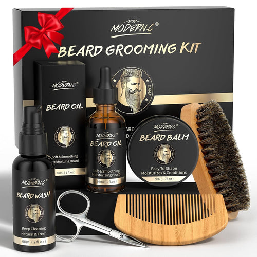 6PCS Beard Growth Kit Beard Grooming Kit for Men Beard Care Kit for Men