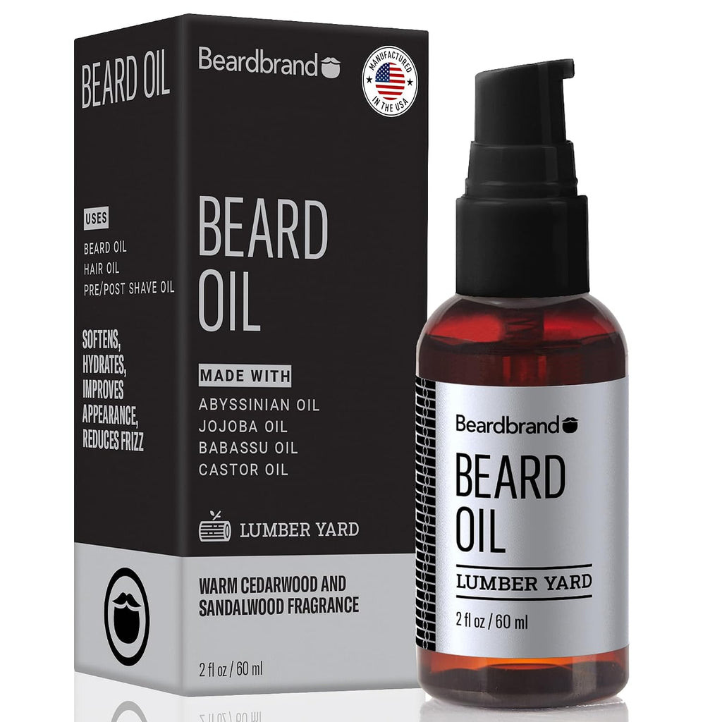 Men'S Beard Oil & Face Moisturizer with Jojoba Oil - Softens Stubble, Soothes Dry Skin - Sandalwood & Cedar Scented Beard Oil for Men - 2 Fl Oz